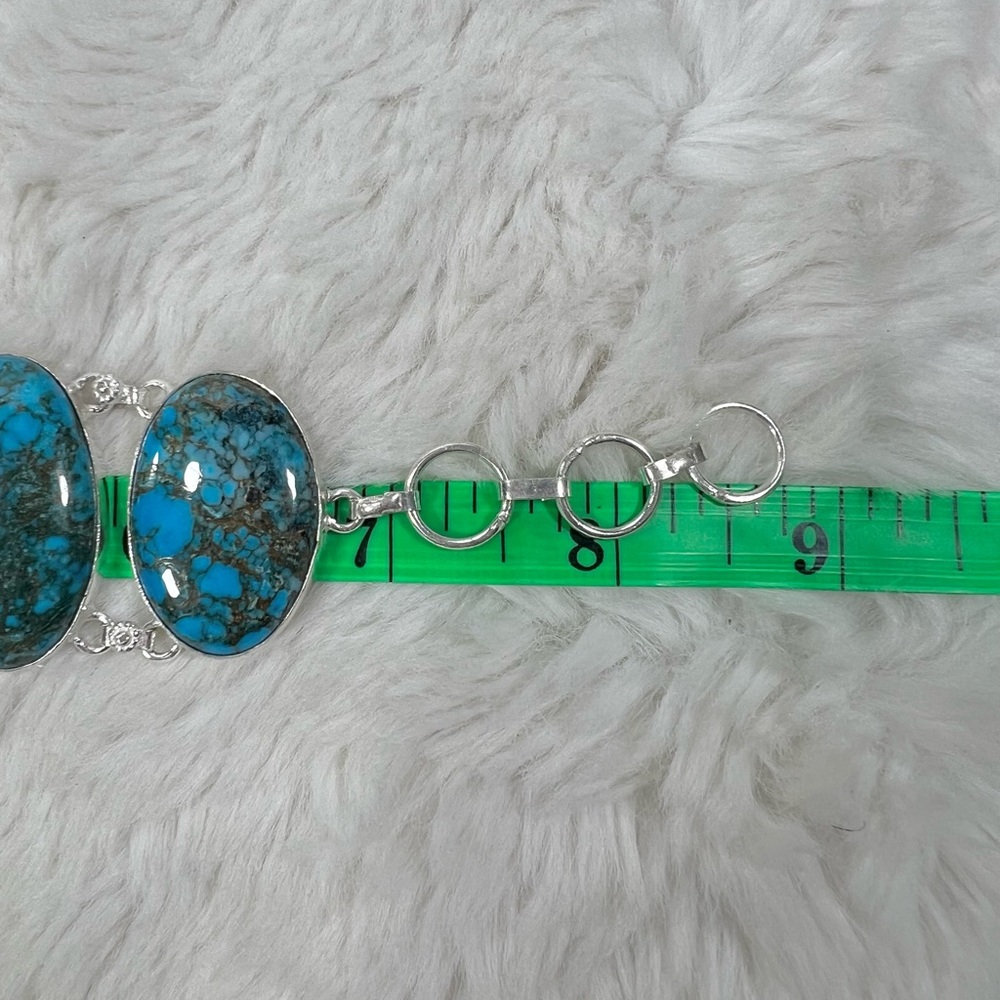 Turquoise 925 Large Gemstone Bracelet - Picture 5 of 7